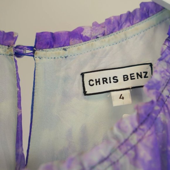Chris Benz SS/10 Runway Purple Watercolour-Print Dress - Picture 6 of 6